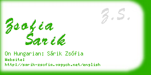 zsofia sarik business card