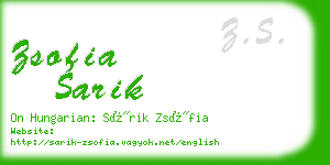 zsofia sarik business card